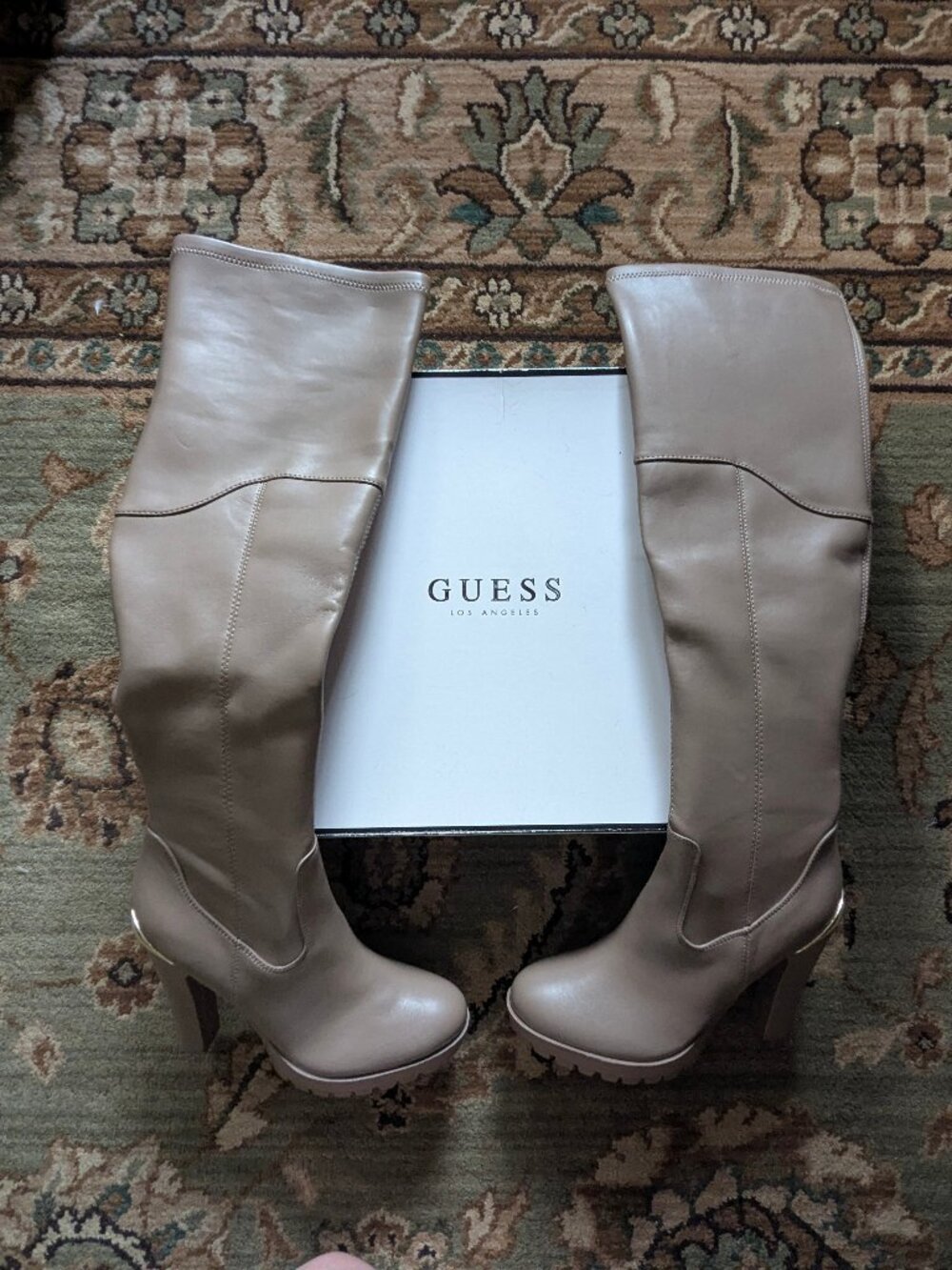 NWT: Guess Taylin Thigh High Taupe Boots - Size 9.5M